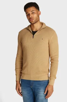 Мужская бежевая кофта REFINED STRUCTURE ZIP MOCK Бежевый S Tommy Hilfiger MW0MW35471