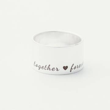 Серебряное кольцо с гравировкой "Together forever" 112143ф Серебряное кольцо с гравировкой "Together forever" 112143ф