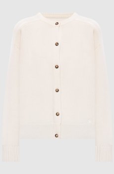Кардиган AIDAR цвета айвори из шерсти и кашемира