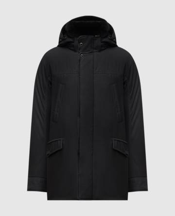 Черная пуховая куртка SISTO с мехом