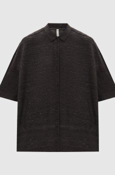 Темно-коричневая рубашка с шелком