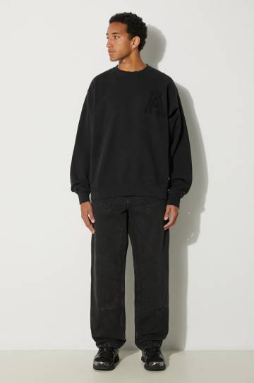 Хлопковая кофта AMBUSH Hole Sweatshirt мужская цвет чёрный с аппликацией BMBA004F24FLE0011010 Хлопковая кофта AMBUSH Hole Sweatshirt мужская цвет чёрный с аппликацией BMBA004F24FLE0011010