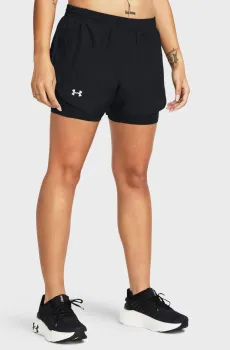 Женские черные шорты UA Fly By 2-in-1 Shorts Черный XS Under Armour 1382440-001