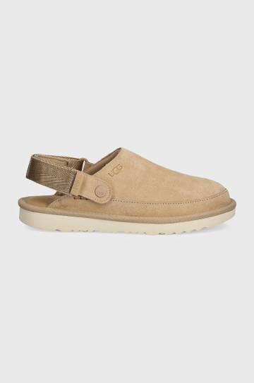 Детские замшевые тапочки UGG GOLDENSTAR CLOG цвет чёрный Детские замшевые тапочки UGG GOLDENSTAR CLOG цвет чёрный