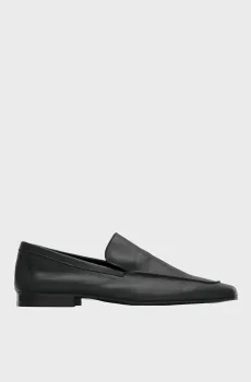 Женские черные кожаные лоферы SQUARE LOAFER PIPING LTH Черный 39 Calvin Klein HW0HW02735