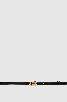 Черный кожаный глянцевый пояс