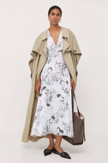 Платье Victoria Beckham цвет белый maxi расклешённое Платье Victoria Beckham цвет белый maxi расклешённое