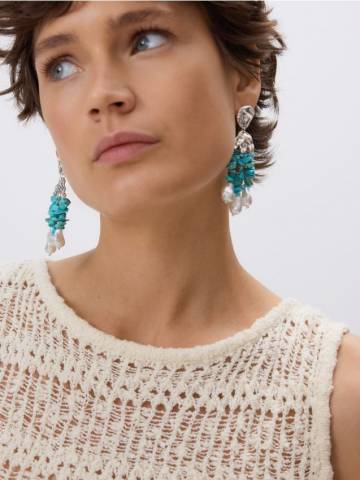 Reserved - Сережки з бісером - різнобарвний - 284GX-MLC