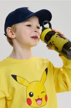 Пляшка для води з ручкою та соломинкою Pokémon - різнобарвний