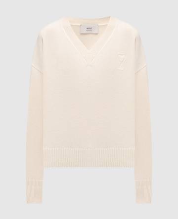 Белый пуловер из шерсти и кашемира