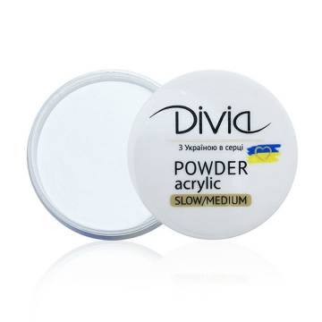 Акриловая пудра для ногтей Divia Acrylic Powder Slow/Medium, AS25 Super White, 32 г (Di1808) Акриловая пудра для ногтей Divia Acrylic Powder Slow/Medium, AS25 Super White, 32 г (Di1808)