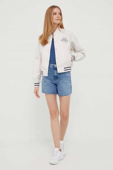 Джинсовые шорты Tommy Hilfiger женские однотонные высокая посадка Джинсовые шорты Tommy Hilfiger женские однотонные высокая посадка