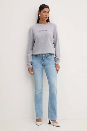 Кофта Guess Jeans женская цвет серый с аппликацией W4YQ10 KC811 Кофта Guess Jeans женская цвет серый с аппликацией W4YQ10 KC811