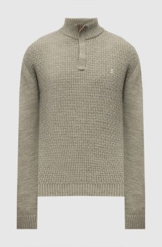 Зеленый свитер с шерстью