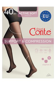 Колготки женские Conte elegant Астіѵе Soft с утягивающими шортиками 40 DEN, Nero, размер 2
