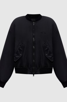 Черный утепленный бомбер