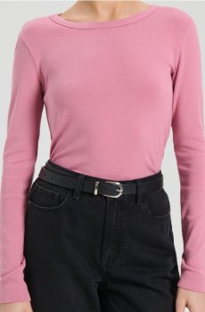Футболка з довгим рукавом - пастельний рожевий