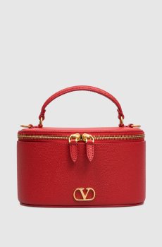 Красная кожаная сумка кросс-боди VLogo