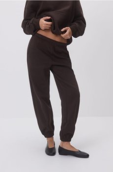 Reserved - Трикотажні штани з високим вмістом бавовни - темно коричневий - 014HT-89X