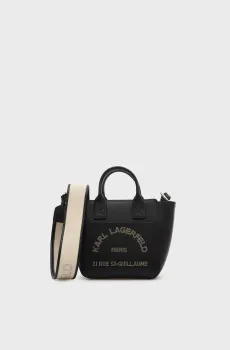 Женская черная кожаная сумка daily Черный ONESIZE Karl Lagerfeld B3W30324