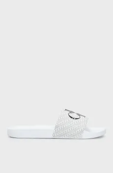 Женские белые слайдеры с узором SLIDE AOP WN Белый 37 Calvin Klein YW0YW01407