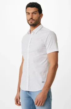 Мужская белая рубашка в полоску Белый M Mexx TU1514033M