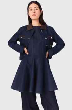 Женская темно-синяя джинсовая куртка Синий 34 MAJE MFPVE00711_Navy