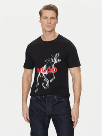 Hugo Футболка Deyladec 50530607 Чорний Oversize Hugo Футболка Deyladec 50530607 Чорний Oversize