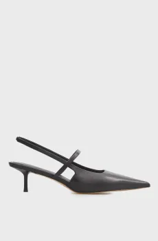 Женские черные кожаные слингбеки Grace Черный 38 PRPY PRSLT1284W