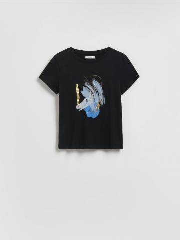 Reserved - Футболка з принтом - чорний - 480GA-99X