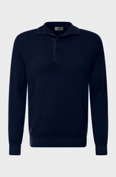 Мужское темно-синее шерстяное поло Синий 3XL Pierre Cardin PC.-C5 50704.5037