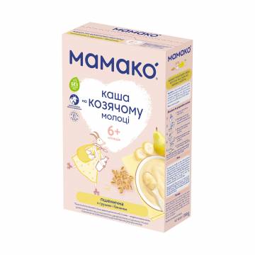 Детская молочная каша МАМАКО пшеничная с грушей и бананом на козьем молоке, от 6 месяцев, 200 г Детская молочная каша МАМАКО пшеничная с грушей и бананом на козьем молоке, от 6 месяцев, 200 г