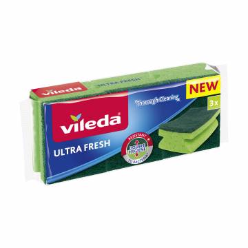 Губки кухонные Vileda Ultra Fresh антибактериальные, 3 шт Губки кухонные Vileda Ultra Fresh антибактериальные, 3 шт