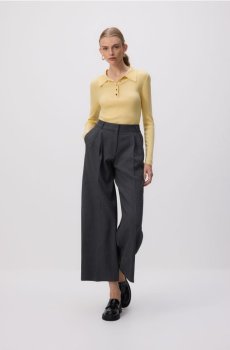 Reserved - Джемпер поло із додаванням вовни - світло-жовтий - 150JA-10X