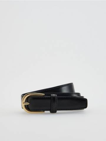 Reserved - Шкіряний ремінь із пряжкою - чорний - 055FD-99X