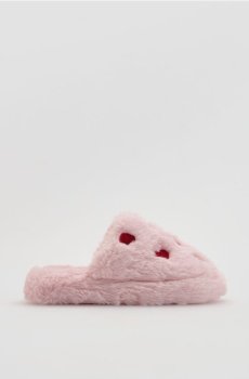 Reserved - М’які капці з мотивом серця - пастельний рожевий - 230HQ-03X
