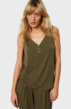 Женская оливковая майка MODY Оливковый S Etam 6525470