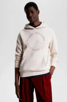 Мужское бежевое худи MONOTYPE ROUNDALL Бежевый XL Tommy Hilfiger MW0MW32655