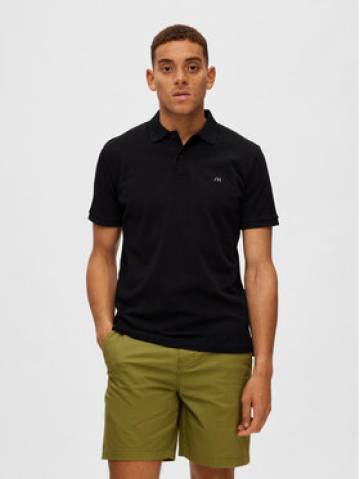 Selected Homme Поло 16087839 Чорний Regular Fit Selected Homme Поло 16087839 Чорний Regular Fit