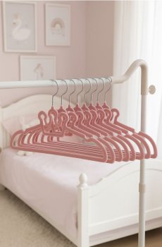 Вішалки, 10 шт. - пастельний рожевий