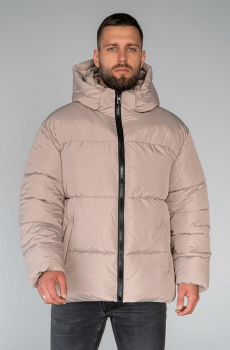 Мужской пуховик утепленный бежевый  RD-490-beige