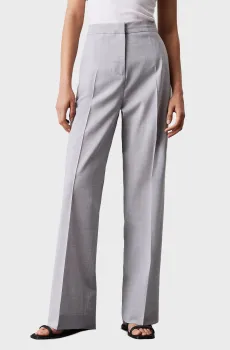 Женские светло-серые шерстяные брюки WOOL BLEND STRAIGHT LEG Серый 40 Calvin Klein K20K207118
