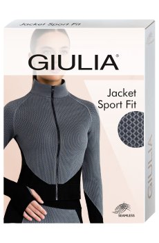 Бесшовная спортивная женская кофта Giulia Jacket Sport Fit, Black/Grey, размер S/M