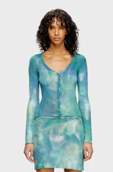 Женский бирюзовый кардиган M-ISOTTA Бирюзовый S Diesel A15566 0GIAC