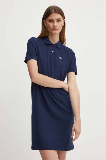 Хлопковое платье Lacoste цвет синий mini прямая Хлопковое платье Lacoste цвет синий mini прямая