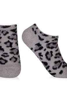 Носки женские AmiGA короткие махровые, леопард серый, размер 23-25