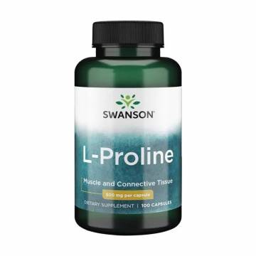 L-Пролин Swanson L-Proline 500 мг, 100 капсул