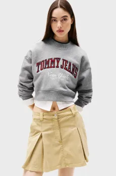 Женский серый свитшот TJW CROP CNECK COLLAR Серый M Tommy Jeans DW0DW20536
