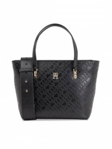 Tommy Hilfiger Сумка Th Refined Mini Tote Mono AW0AW16002 Чорний Tommy Hilfiger Сумка Th Refined Mini Tote Mono AW0AW16002 Чорний