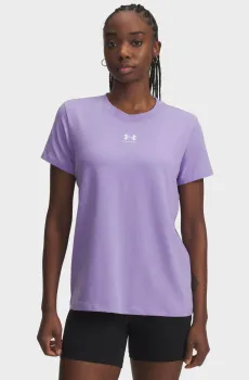 Женская сиреневая футболка UA Rival Core SS Сиреневый XS Under Armour 1383648-538